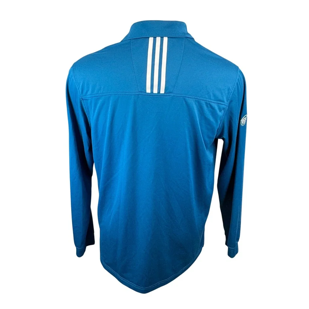 NWOT Adidas Golf Mens Climalite Long Sleeve Polo Shirt Blue Triple Crown CC Lg